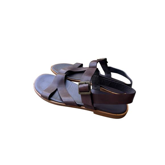 Faconnable Men\'s Brown Leather Criss-Cross Slingback Sandals Size US 10 main image 5